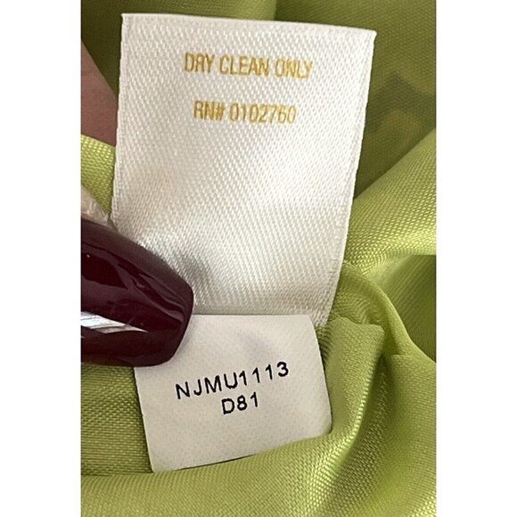 KATE SPADE MARIE Woman's Sz 2 Green Geometric Lattice  Print Silk Dress - Picture 7 of 11